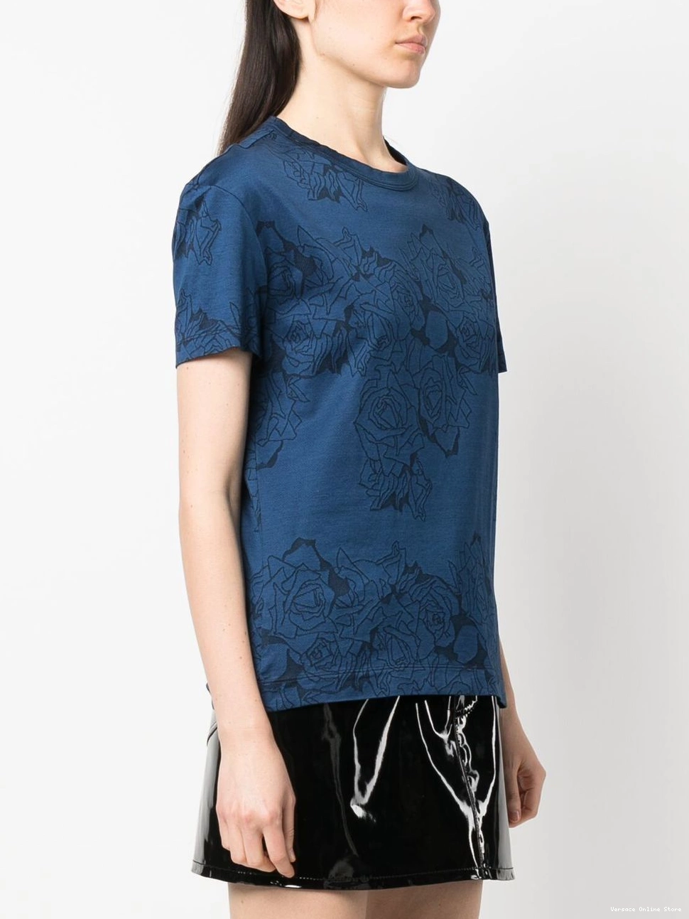 Affordable floral-print Women 2000s Versace cotton T-shirt 0412